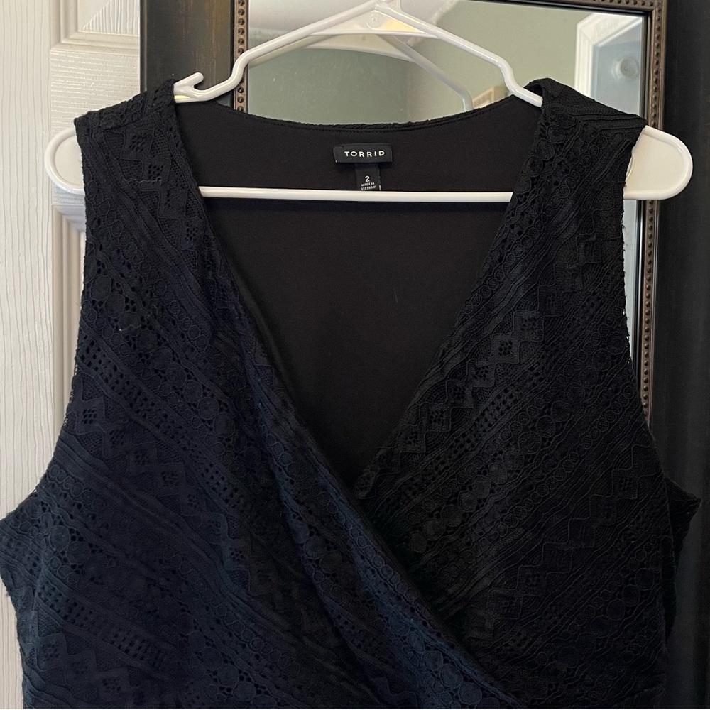 Torrid size 2 black asymmetrical dress